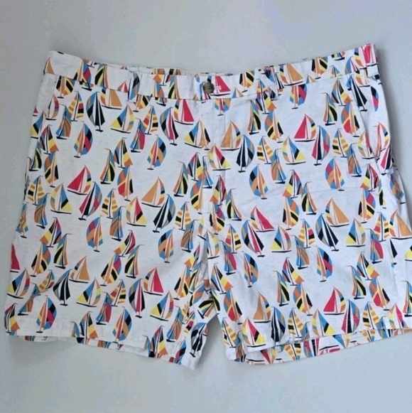 Club Room Shorts Men's Size 42 Nautical Sailing Boats Inseam 9" Summer Vacation - Picture 1 of 7